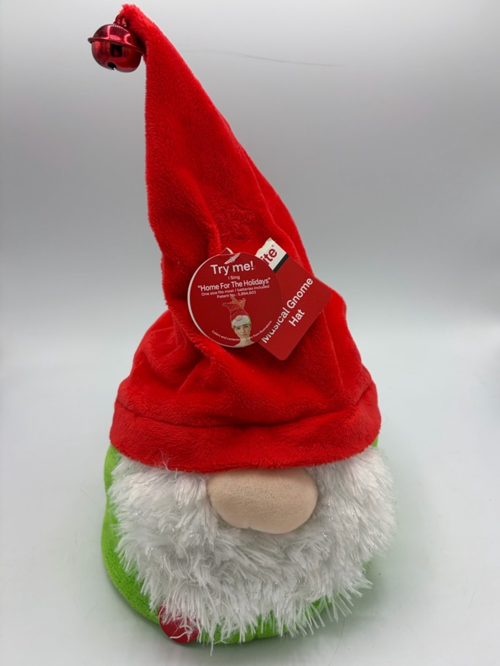 New Dan Dee Animated Plush Red Santa Hat Musical Dancing Movement Gnome Bell